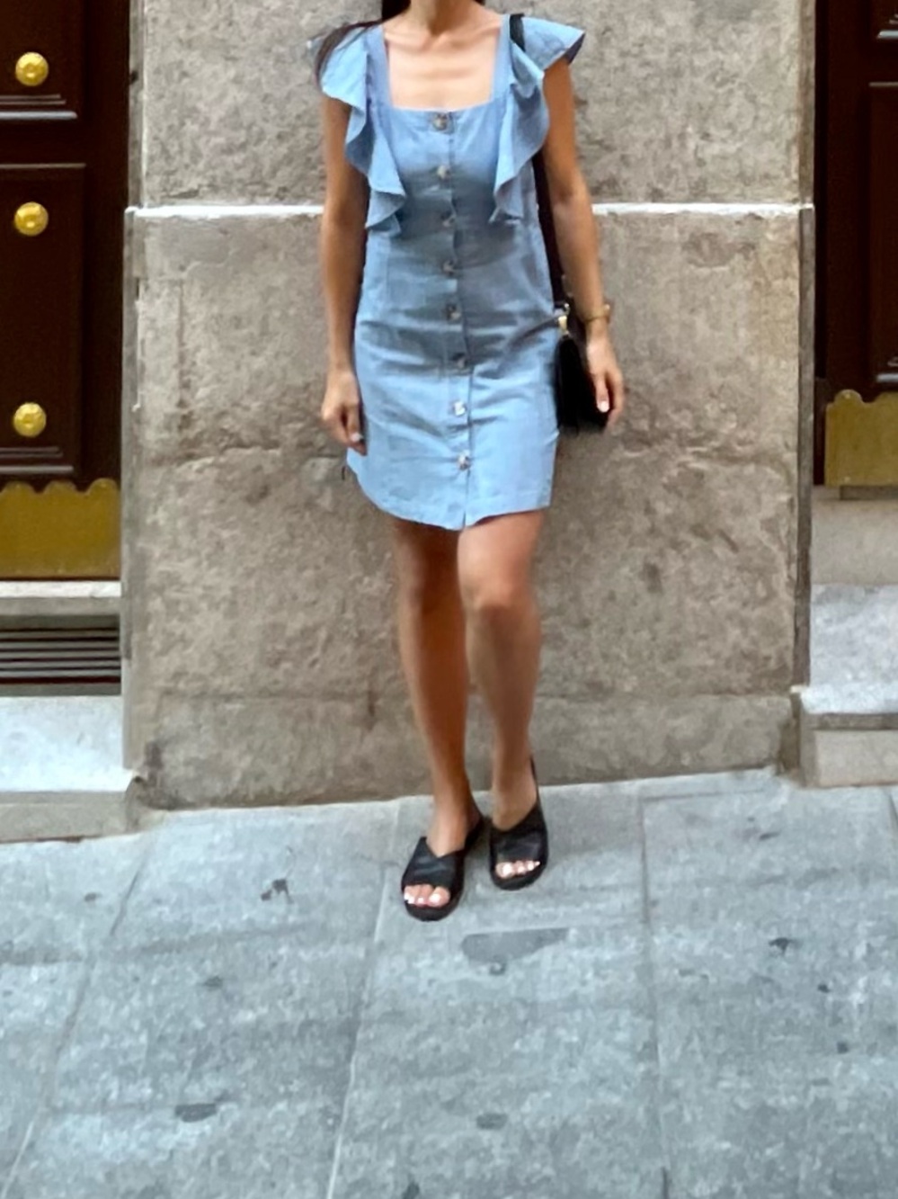 Topshop Button-Front Ruffle Dress - Picture 6 of 15